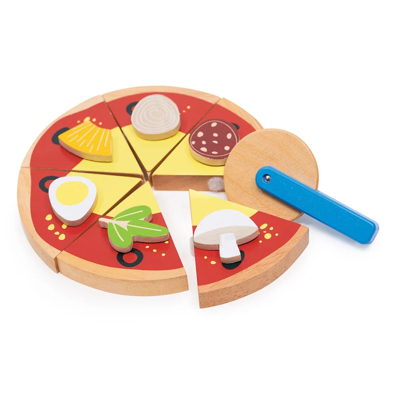 Mentari Pizza i trä med toppings