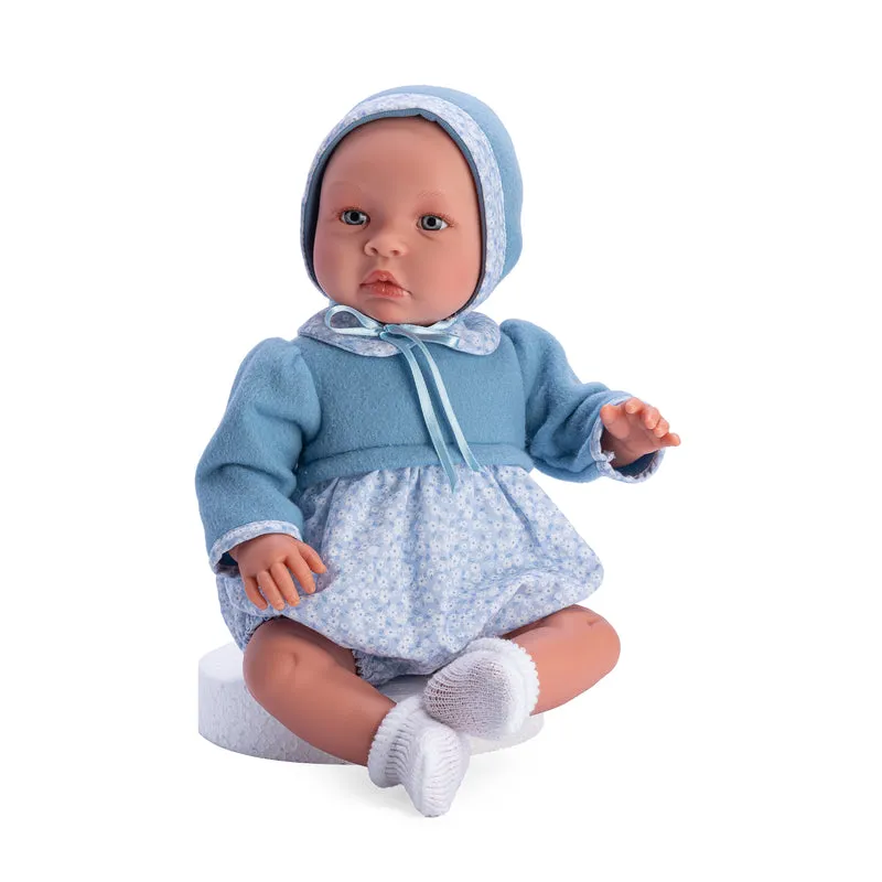 Así Leo babydocka, 46 cm - Blå tröja och hätta