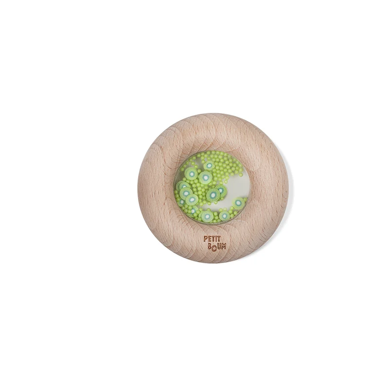 Petit Boum babyleksak, sensorisk donut skallra - Kiwis