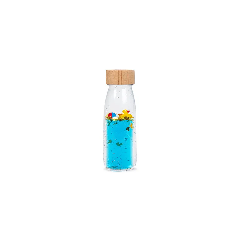 Petit Boum Move sanseleksak, Flaska med flytande figurer – Move Ducky