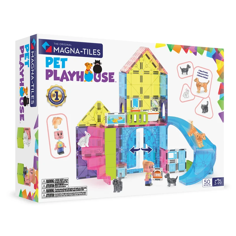 Magna-Tiles Magnetiskt byggset, Husdjurslekland - 50 delar