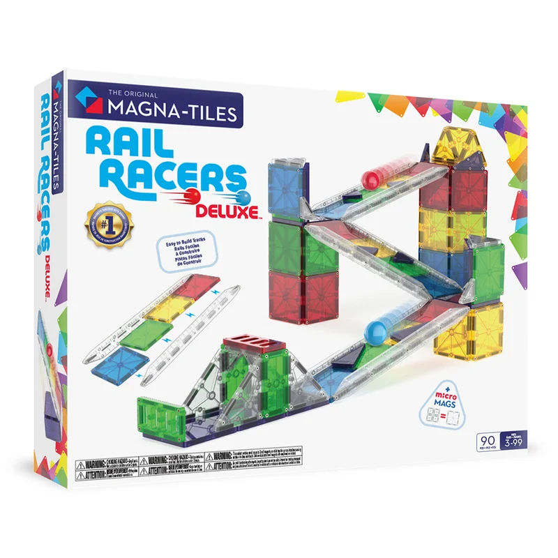 Magna-Tiles Magnetisk byggesæt, Rail Racer - delar