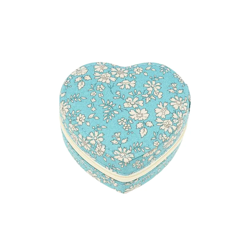 Bon Dep smyckeskrin med Liberty-mönster, hjärta - Capel soft teal