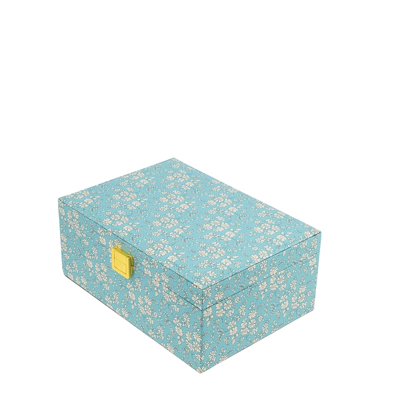 Bon Dep smyckeskrin med Liberty-tryck, Fyrkantig - Capel soft teal