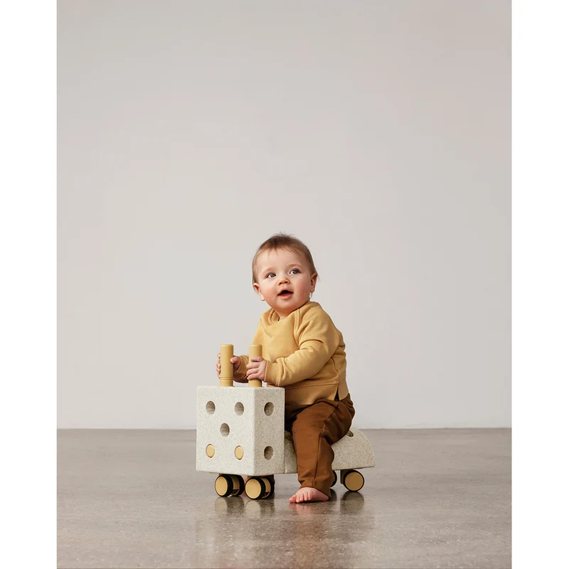 Modu Tiny Ride, aktivitetsleksak i skum, 10 delar - Sand Grey / Honey Yellow