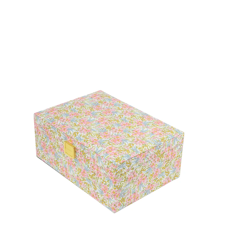 Bon Dep smyckeskrin med Liberty-tryck, Kvadrat - Swirling Petals pink