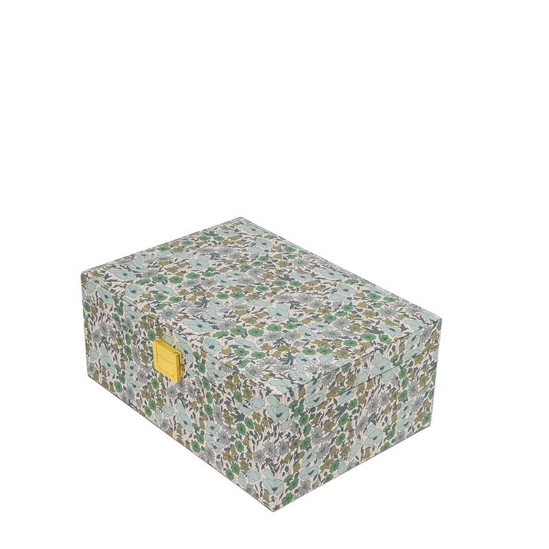 Bon Dep smyckeskrin med Liberty-tryck, fyrkantig - Poppy och Daisy teal