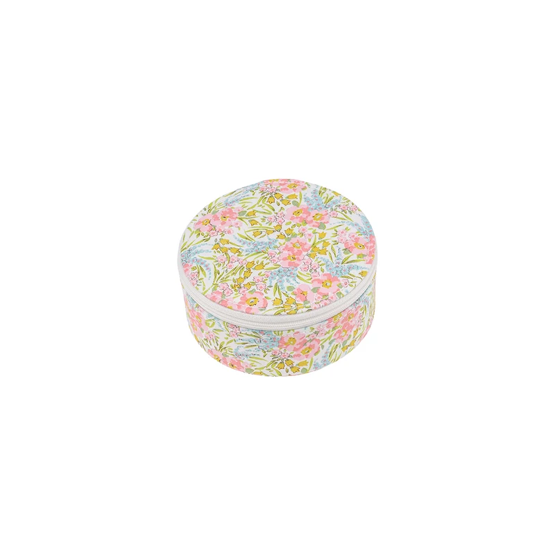 Bon Dep smyckeskrin med Liberty-print, rund - Swirling Petals Pink