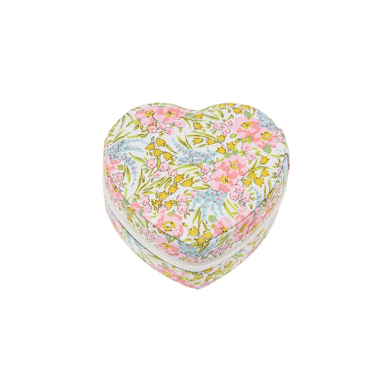 Bon Dep smyckeskrin med Liberty-tryck, hjärta - Swirling Petals Pink