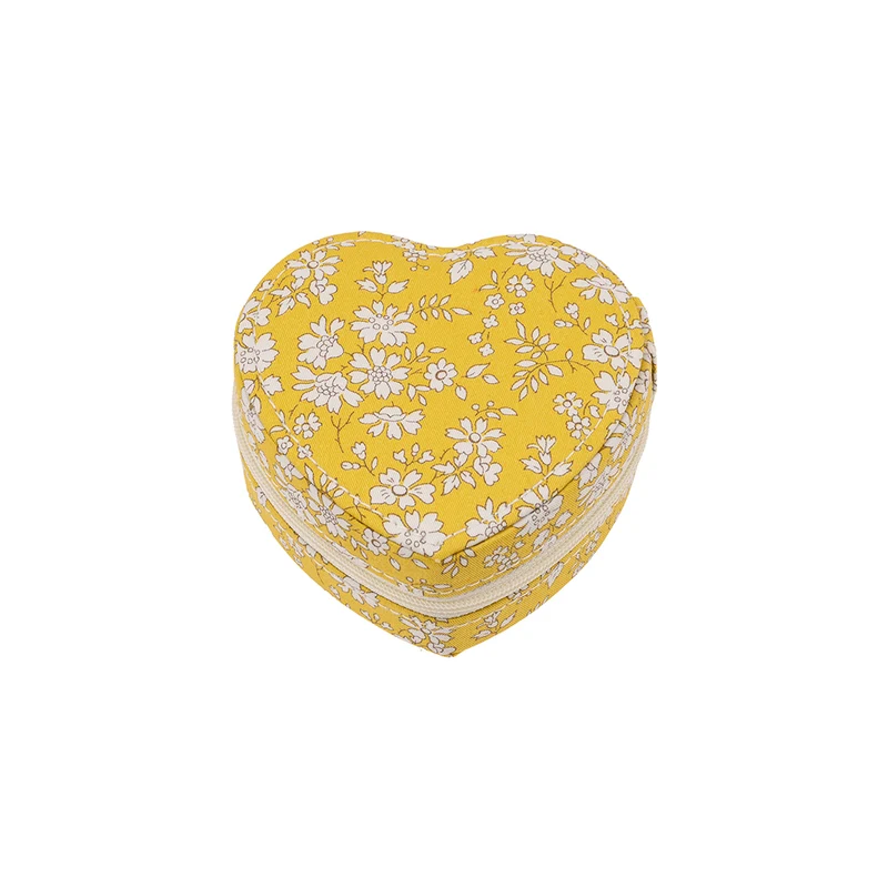Bon Dep smyckeskrin m. Liberty print, hjärta - Capel yellow