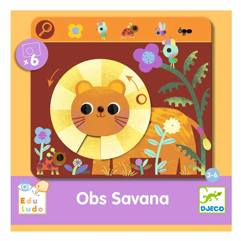 Djeco Spel, Hitta och snurra – Savannen