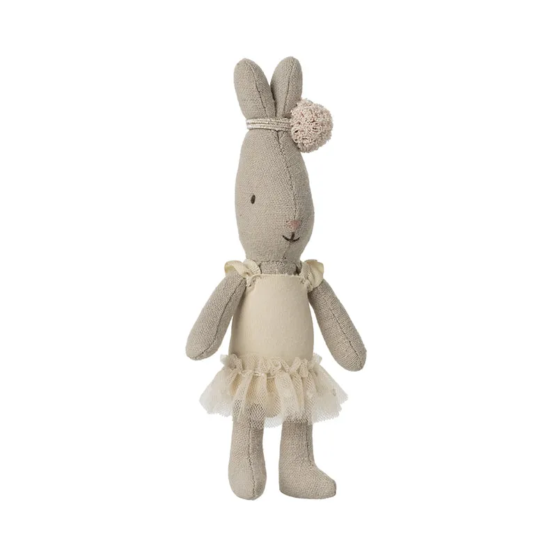 Maileg micro hare, Balettdräkt och tyllkjol - creme