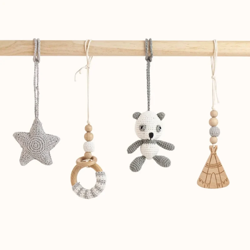 Wooden Baby Gym | Panda Play Gym Set with Star & Teepee