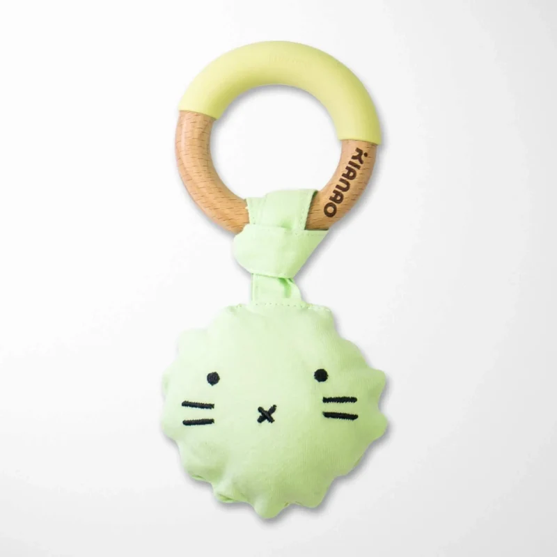 Plush Monster Rattle Teething Toy | Organic Cotton Baby Teether Ring