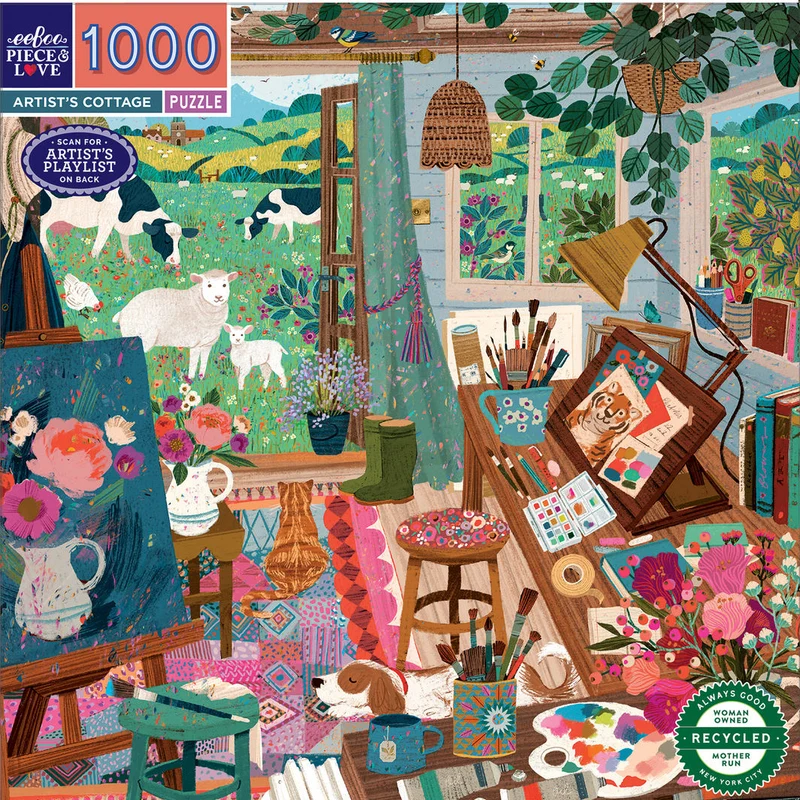 eeBoo Pussel 1000 bitar, Artist's Cottage