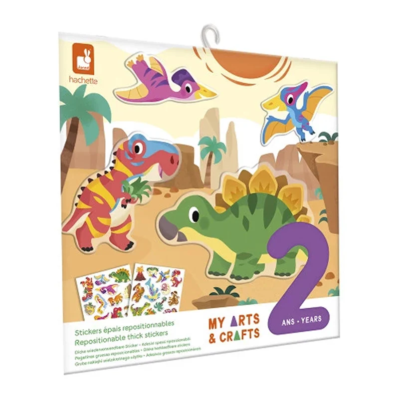 Janod Återanvändbara Tjocka Stickers, Dinosaurier