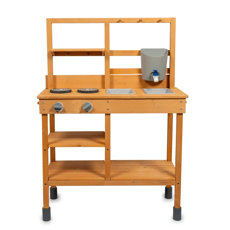 Mamamemo Mudkitchen, utomhuskök i trä för lek med lera