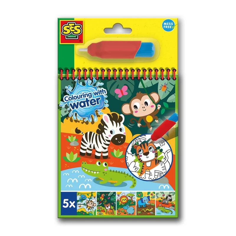 SES Creative, Måla med vatten - Safari målarbok