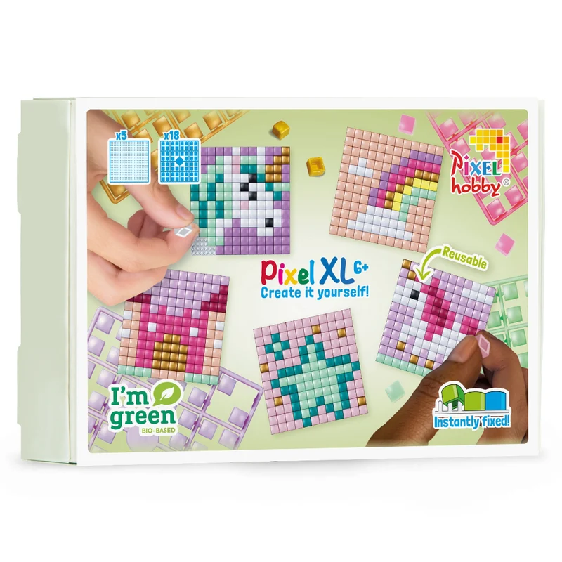 Pixelmosaik, XL mosaikpärlor, Temalåda - Äventyr