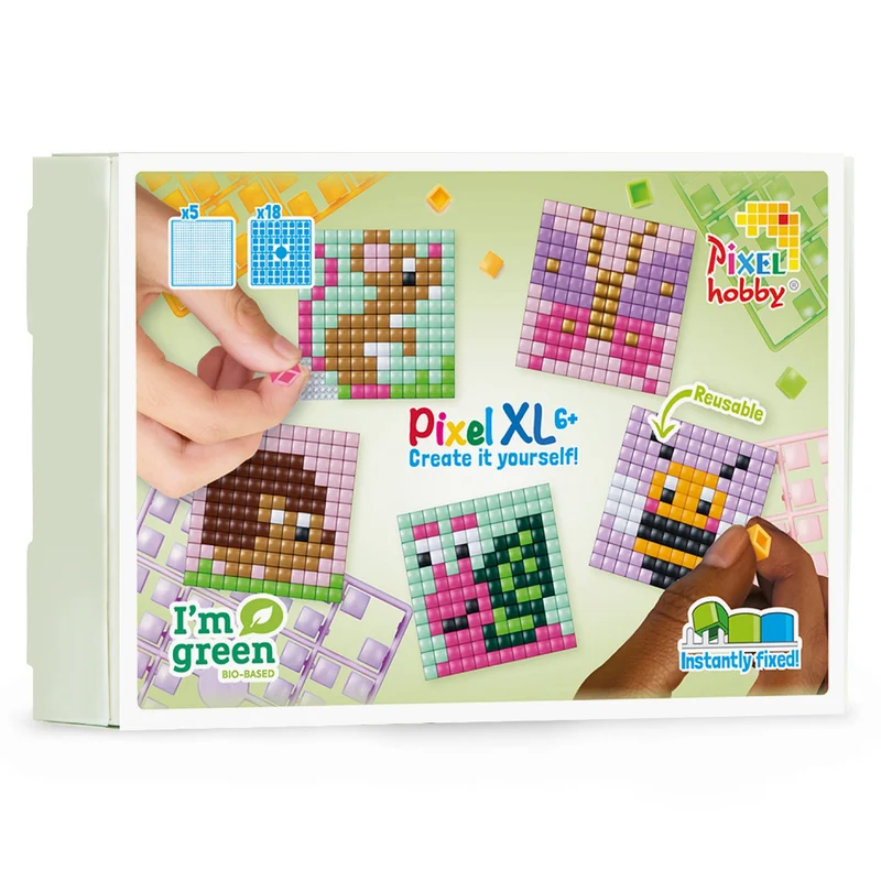 Pixel mosaic, XL mosaic pärlor, Temalåda - Små djur