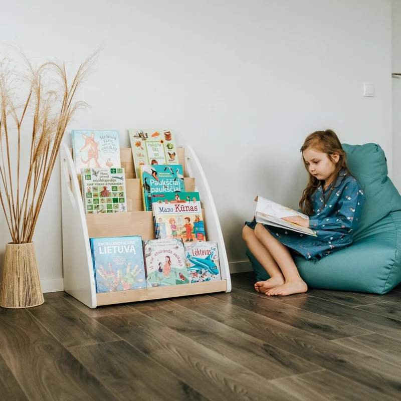 Montessoribokhylla med bokförvaring - 4 hyllor