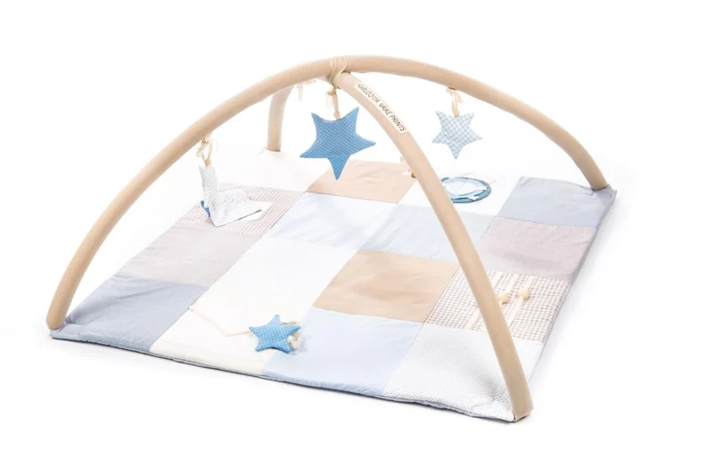 Liten aktivitetsmatta för baby, 100x100 cm - Blå