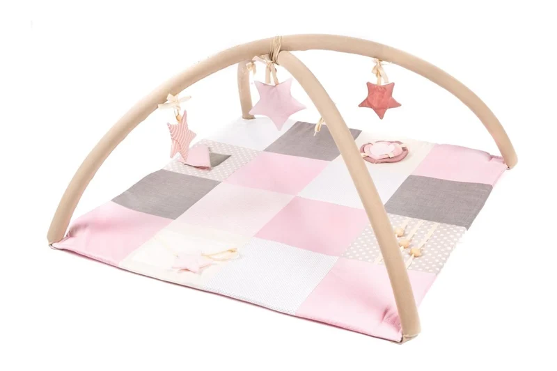 Liten aktivitetsmatta för baby, 100x100 cm - Rosa