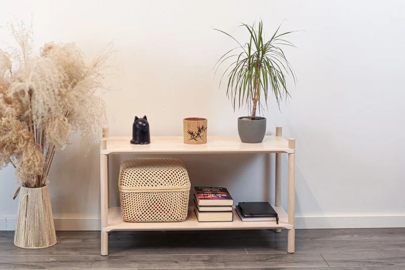 Montessori-inspirerad trähylla, medium, 2 hyllor