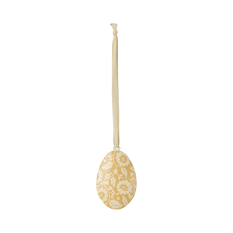 Maileg påskpynt, hängdekoration - påskägg med blommor - Gul