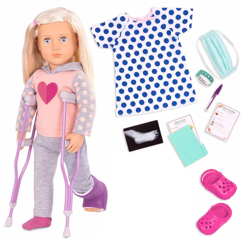 Our Generation docka, Martha med kryckor - 46 cm