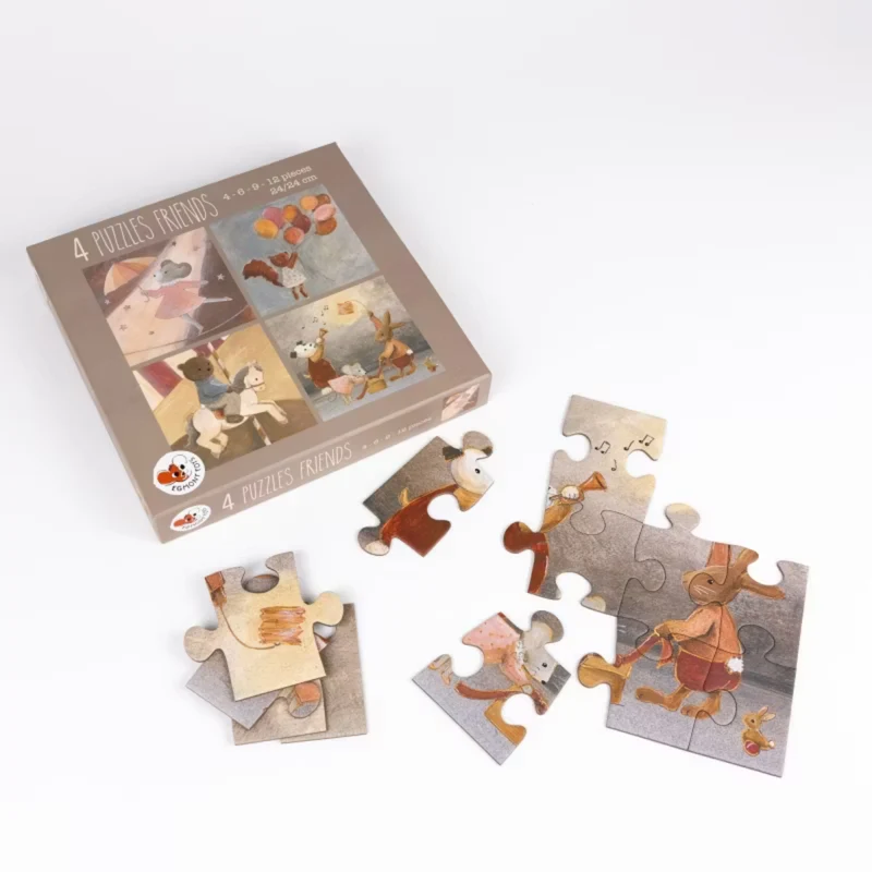 Fyra kompispussel, 4–12 bitar – Egmont Toys