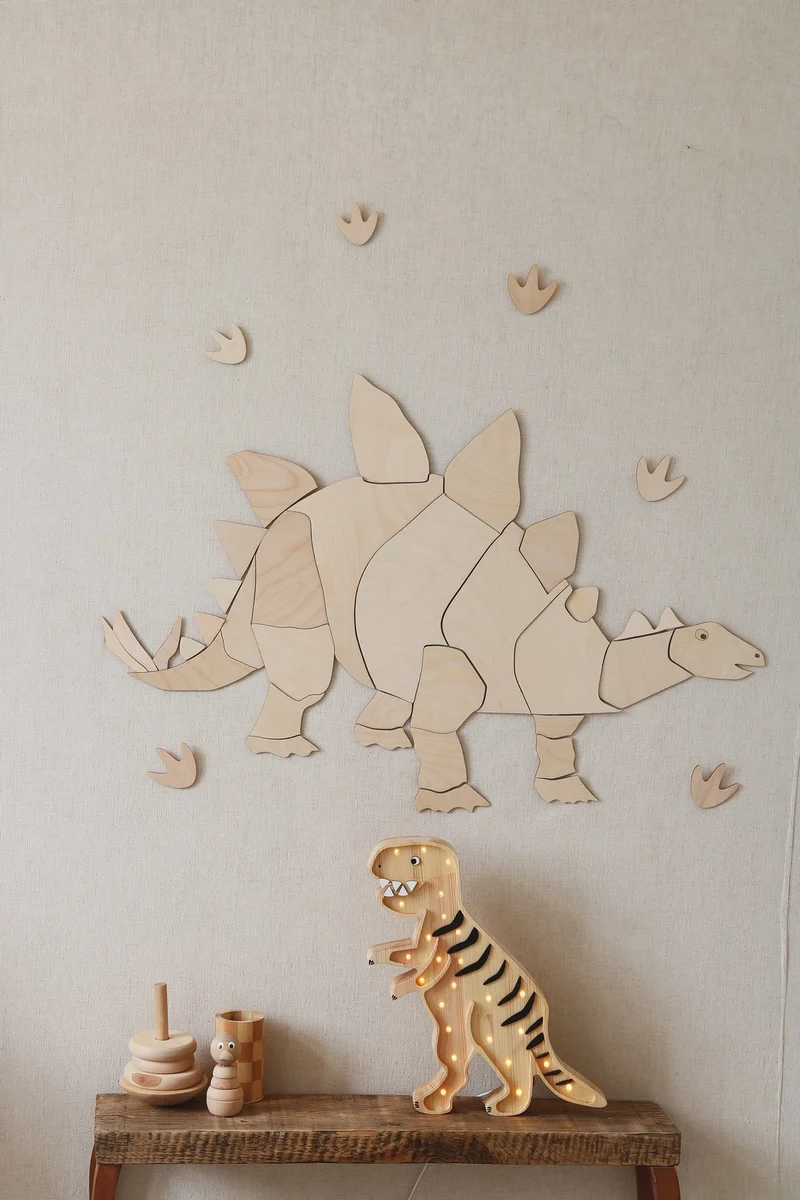 Cut it now Väggdekoration i trä – Dinosaur Stegosaurus
