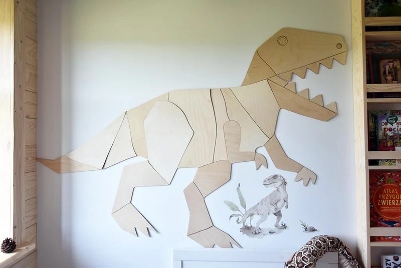 Cut it now Väggdekoration i trä – Dinosaur T-Rex