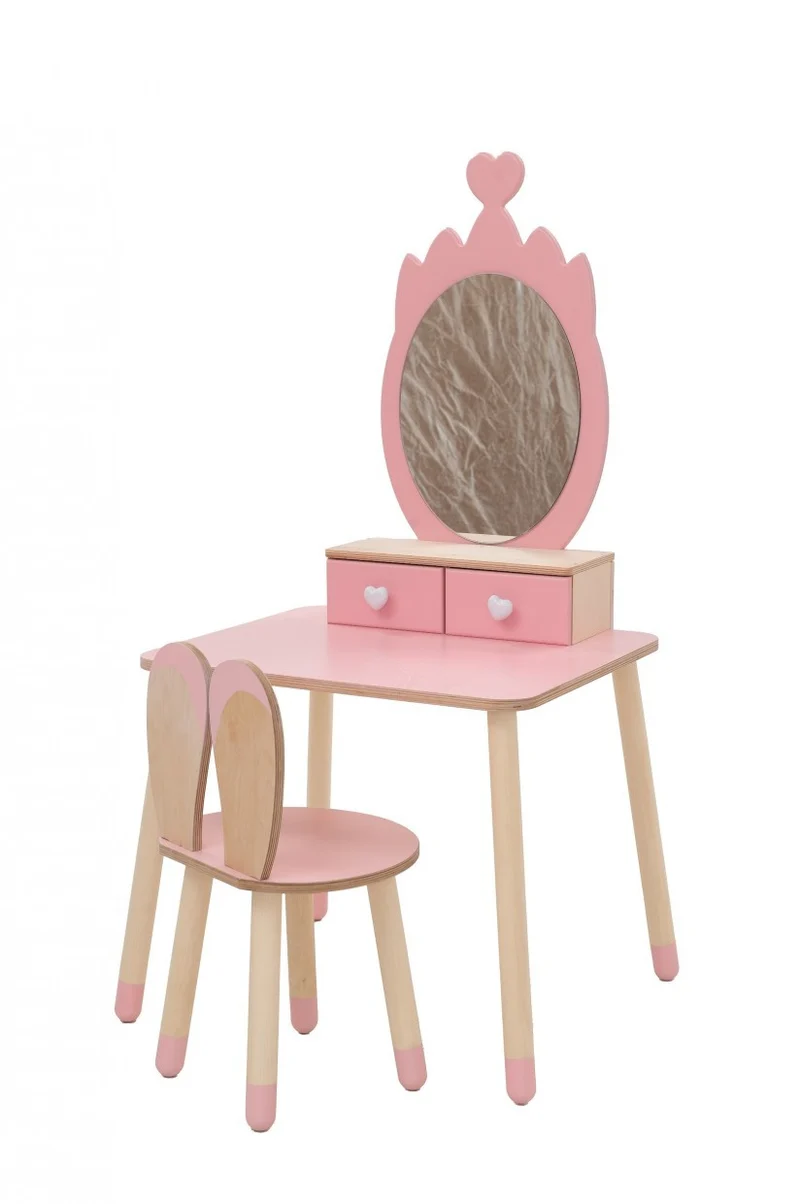 Family-scl Prinsessbord och stol med spegel – Kronmotiv