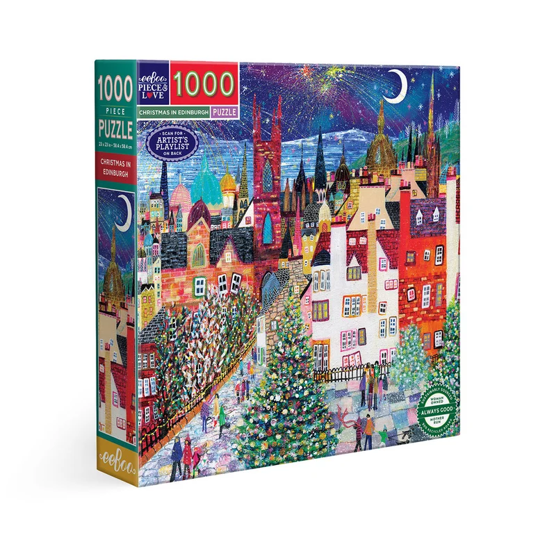 eeBoo Pussel 1000 bitar, Christmas in Edinburgh