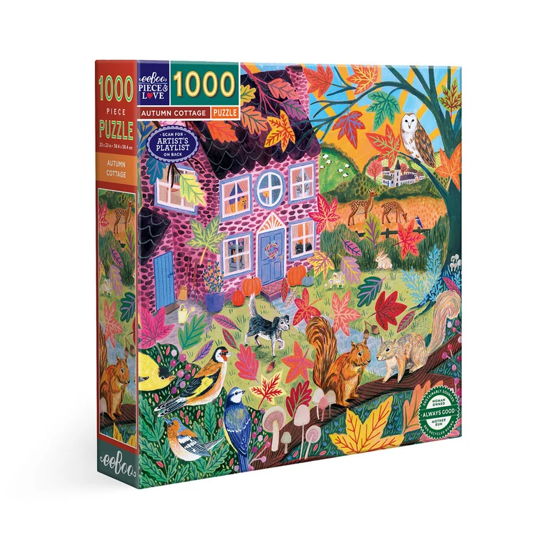 eeBoo Pussel 1000 bitar, Autumn Cottage