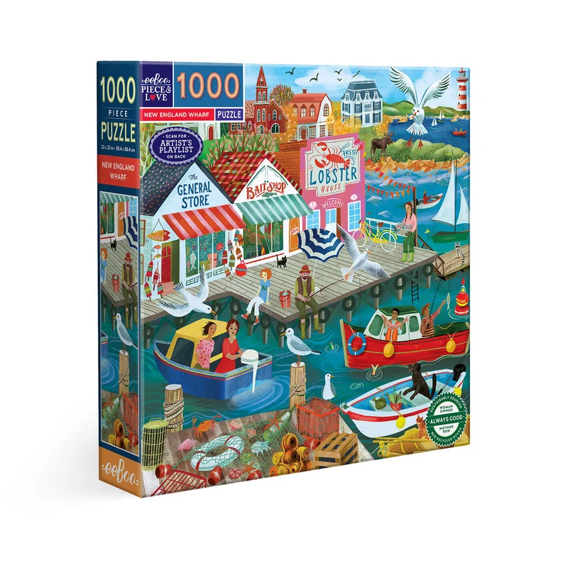 eeBoo Pussel 1000 bitar, New England Wharf