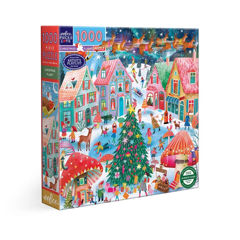 eeBoo Pussel 1000 bitar, Christmas Flight