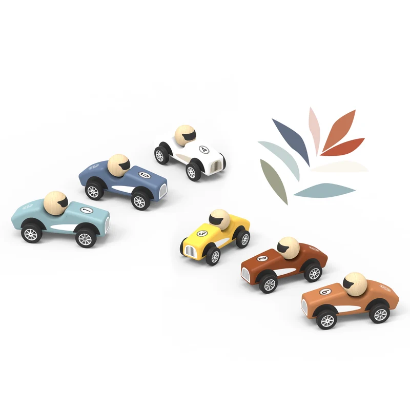 Speedy Monkey Pull Back Racing Car – racerbil i trä