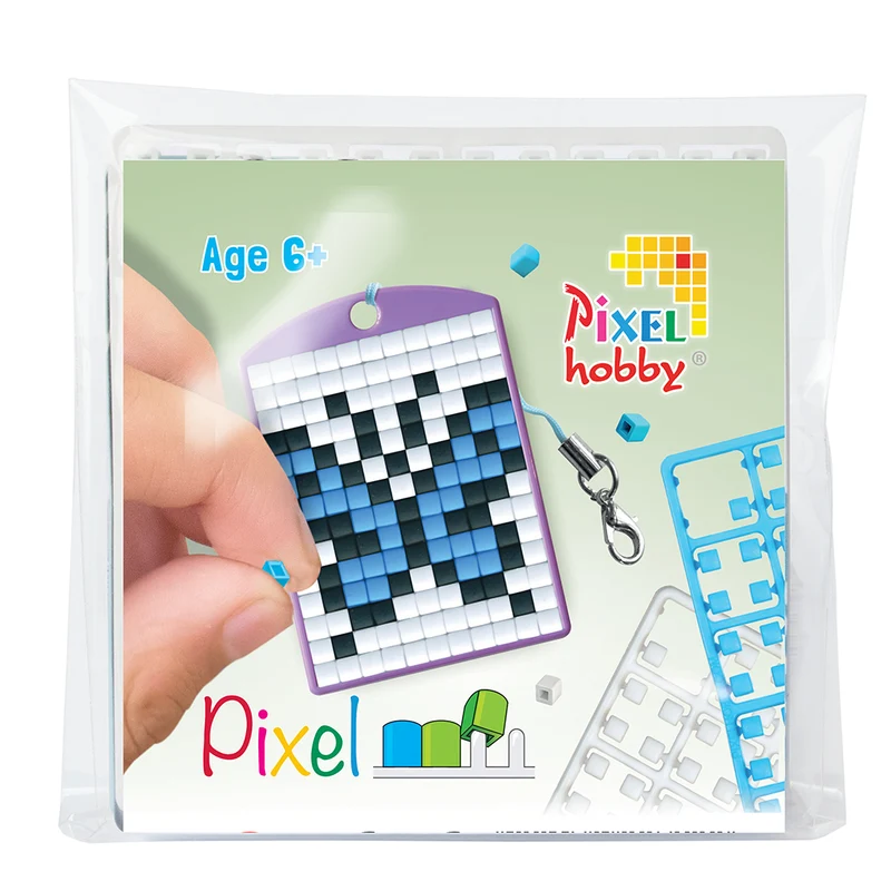 Pixel mosaic startset, nyckelring - Fjäril