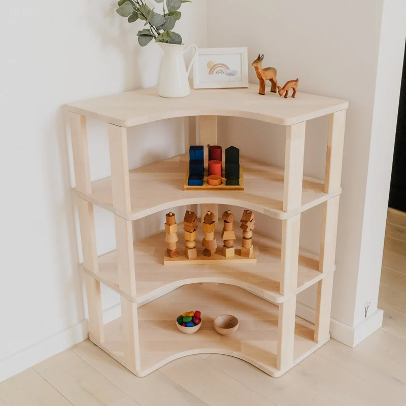 Modulär Montessorihyllahörn - 4 hyllor
