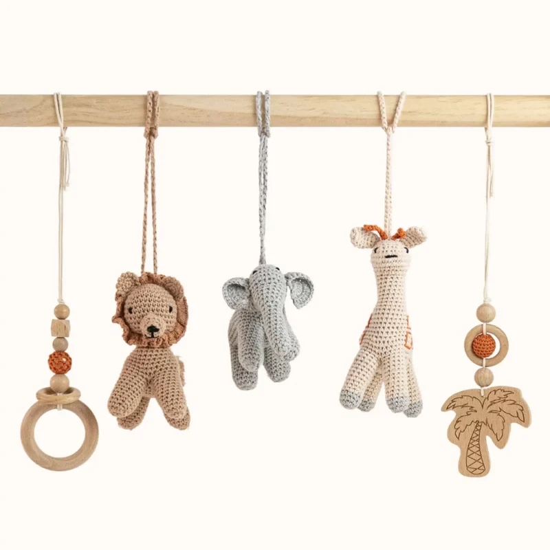 Wooden Baby Gym | Wild Jungle Play Gym Set with Safari Animals