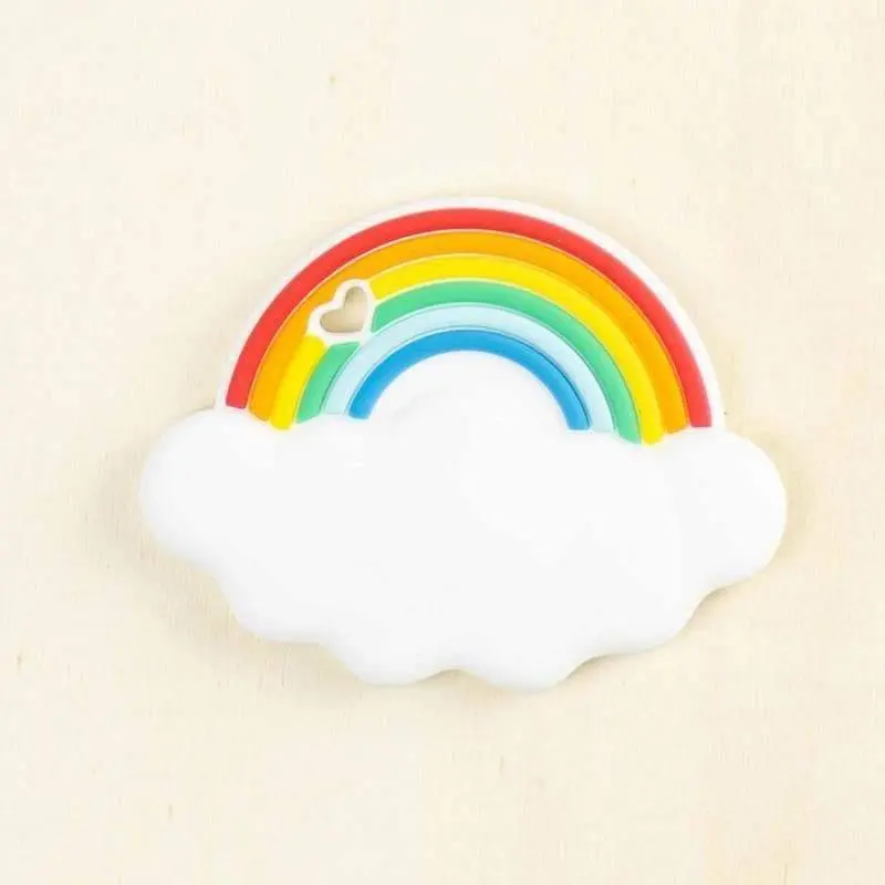 Rainbow Silicone Teether Soft Cloud Design for Soothing Baby Gums
