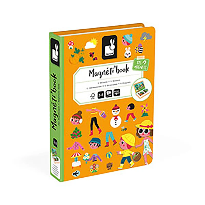 Janod magnetbok, 115 magneter - De 4 årstider