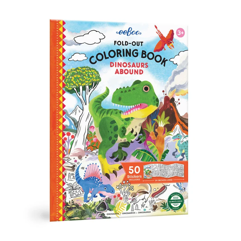 eeBoo Vik-ut målarbok, Dinosaurier