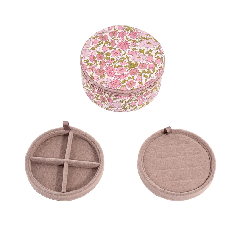 Bon Dep smyckeskrin med Liberty-print, rund - Poppy and Daisy