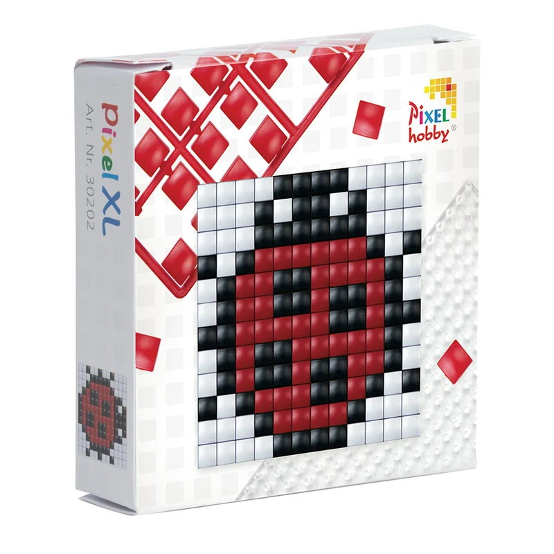 Pixelmosaik, XL mosaikpärlor - Nyckelpiga