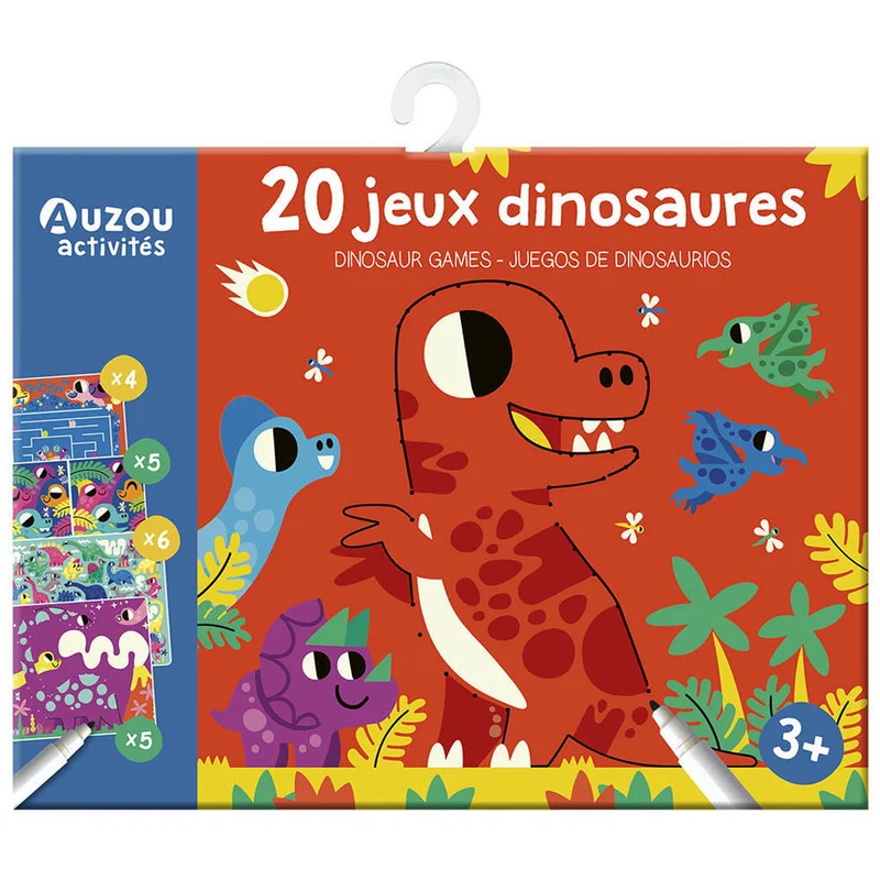 Auzou Aktivitetskort, 20 Uppdrag - Dinosaurier
