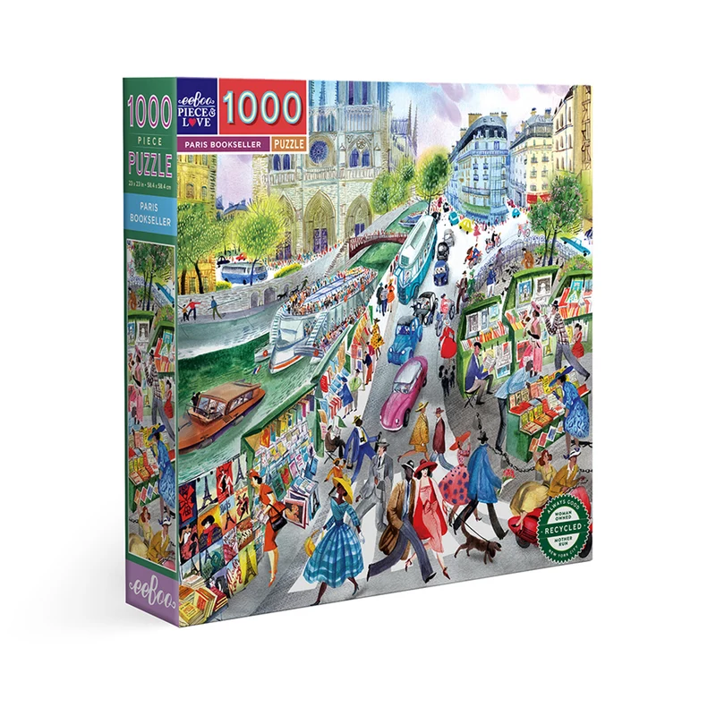 eeBoo Pussel 1000 bitar, Paris Bokhandlare