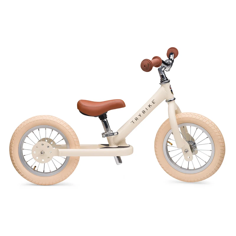 Trybike balanscykel, vintage crème med retro look